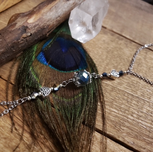 Celtic Heart Slave Bracelet Hand Chain Boho Belly Dancer Jewelry Stainless Steel - Picture 7 of 15